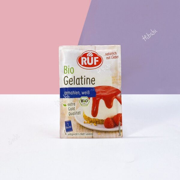Bột Gelatine hữu cơ RUF Đức cho bé ăn dặm 6 tháng 3 gói x 9g