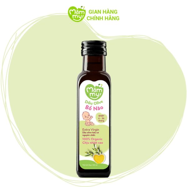 Dầu Olive bổ não Mămmy cho trẻ ăn dặm, hữu cơ nguyên chất chai 100ml
