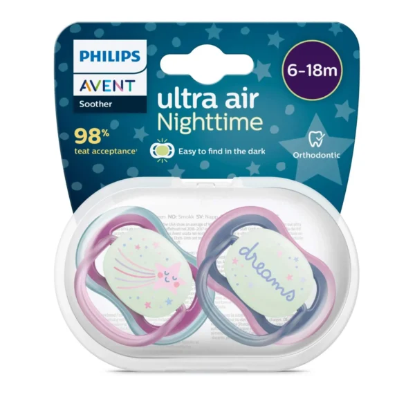 Ti giả Avent Ultra Air Night set đôi cho bé 6-18M