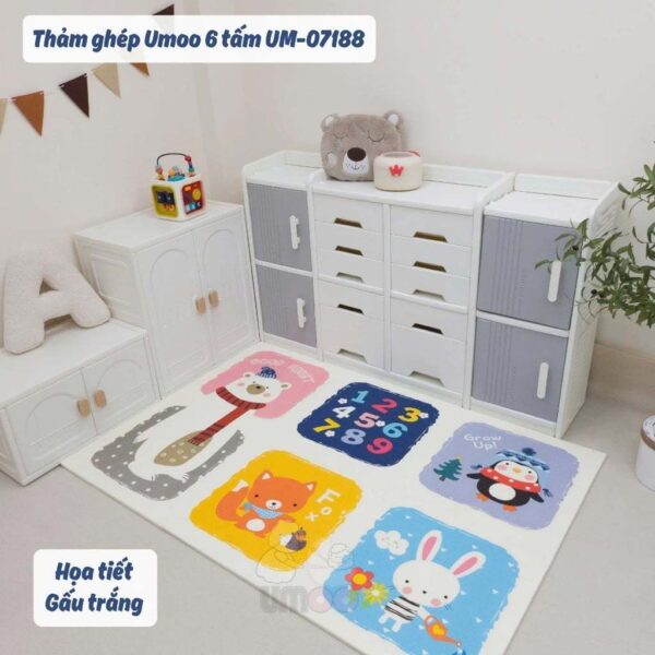 Thảm ghép gấp gọn 6 tấm Umoo cho bé thoải mái vui chơi không lo va đập té ngã (07188)