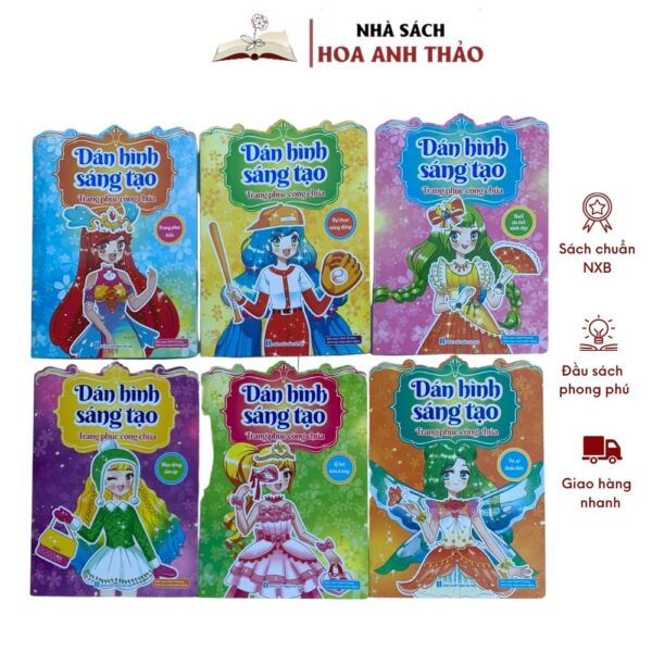 Sách - Dán Hình Sáng Tạo Trang Phục Công Chúa Cho Bé Gái - Bộ 6 quyển ( bán lẻ )