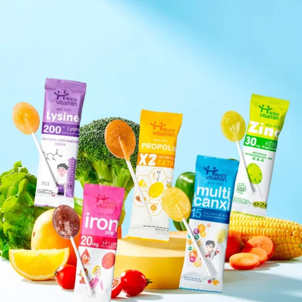 Kẹo mút Happy Vitamin bổ sung vi chất cho bé