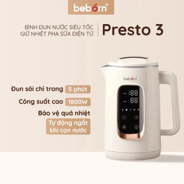 Bình đun nước giữ nhiệt siêu tốc Beborn Presto 3 - K03TB