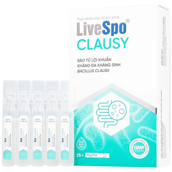 LiveSpo CLAUSY - Bào Tử Lợi Khuẩn Kháng Đa Kháng Sinh Bacillus Clausii