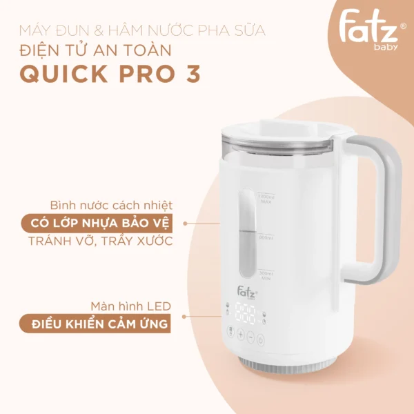 Máy đun và hâm nước pha sữa điện tử an toàn Quickpro 3