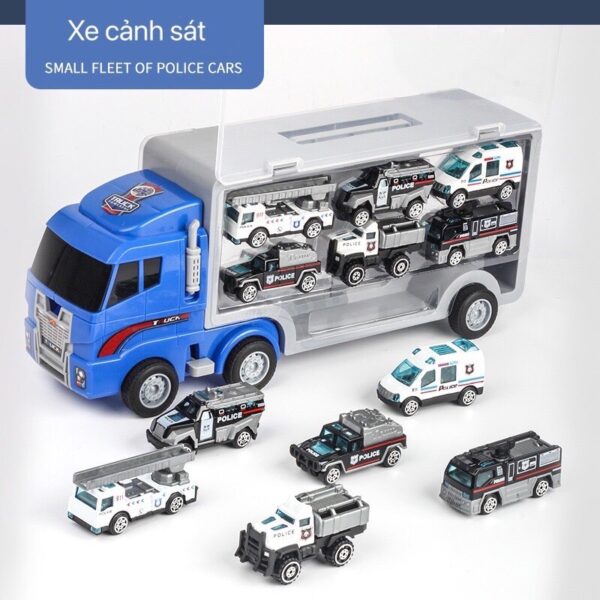 Set Xe Tải Nhiều Ngăn 6 Trong 1, Đồ Chơi Ô Tô Cho Bé Trai