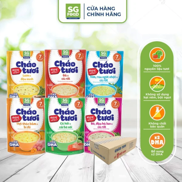 Cháo tươi baby Sài Gòn Food đủ vị 240g