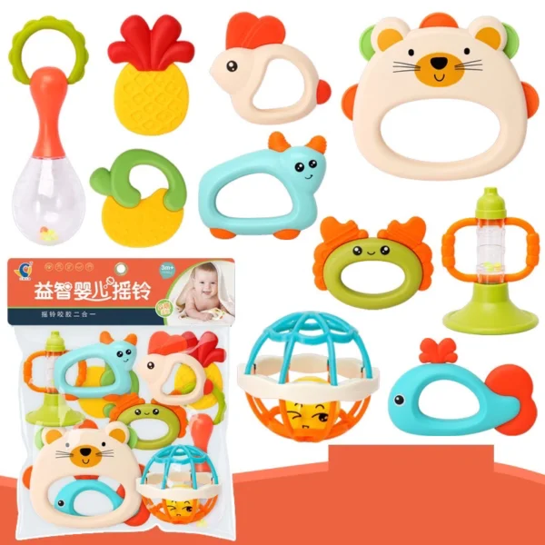 Đồ chơi xúc xắc lục lạc gặm 10 món mềm dẻo an toàn cho bé yêu