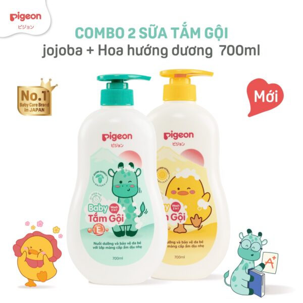 Sữa tắm gội Pigeon Baby Wash 2in1 chai 700ml