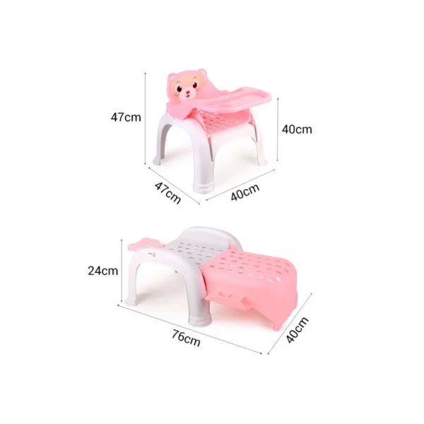 GHẾ ĂN DẶM KIÊM GHẾ GỘI ĐẦU ĐA NĂNG 3 IN 1 HÌNH GẤU CHO BÉ