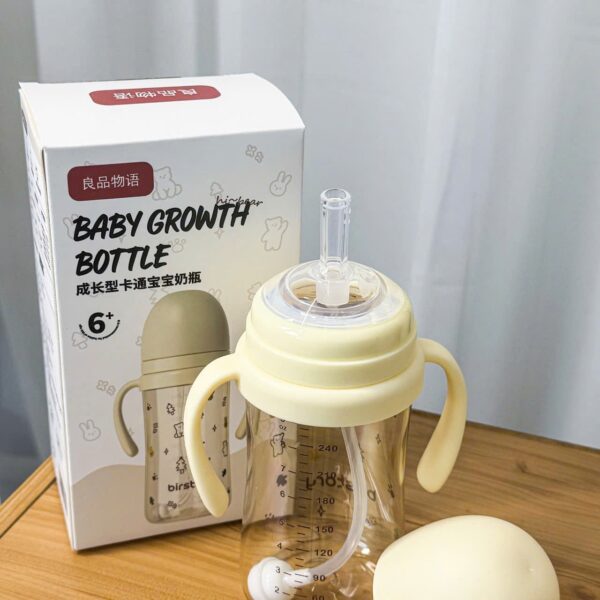 Bình tập uống nước cho bé Birstory 210ml ống hút silicon chống sặc cho bé tập hút tập uống an toàn
