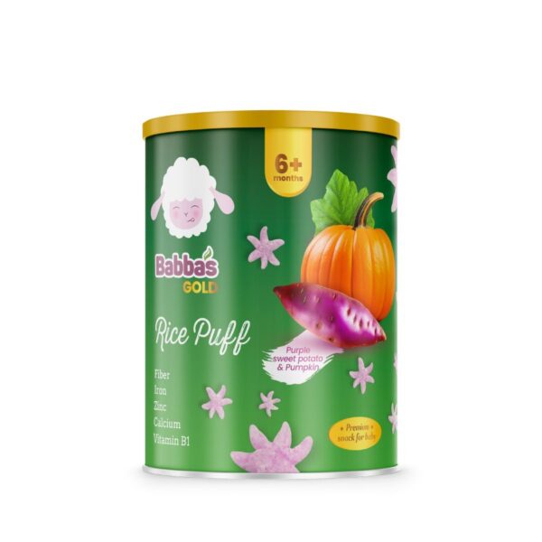 Bánh gạo Babba's Gold mới vị- Bí đỏ & Khoai lang tím
