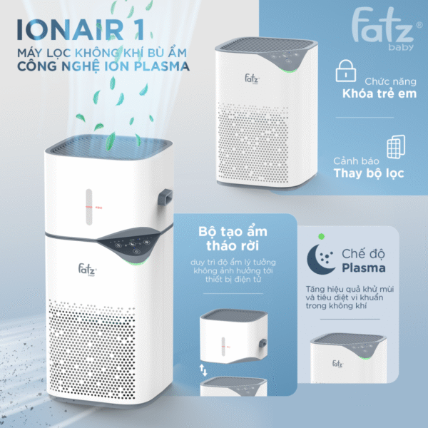 Máy Lọc Không Khí Bù Ẩm Công Nghệ I-on Fatzbaby Plasma IonAir 1