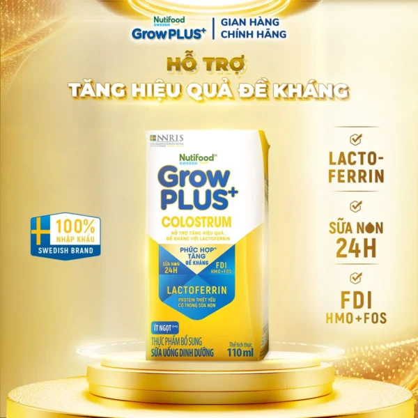 Sữa Uống Dinh Dưỡng Nutifood GrowPLUS+ Colostrum Lactoferrin 110ml