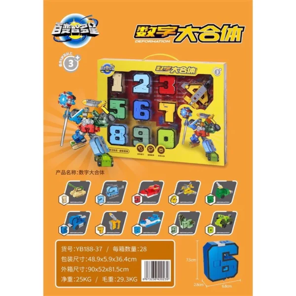 Đồ chơi lắp ghép robot biến hình, bộ số biến hình
