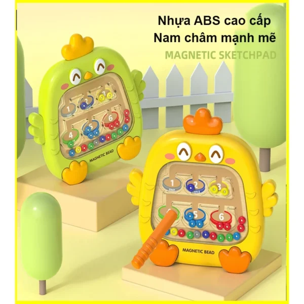 Đồ chơi máy xếp hình hình con gà dễ thương, bút bằng nam châm, nhiều màu sắc