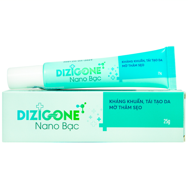 Kem Dizigone Nano Bạc kháng khuẩn, tái tạo da và mờ thâm sẹo (25g)
